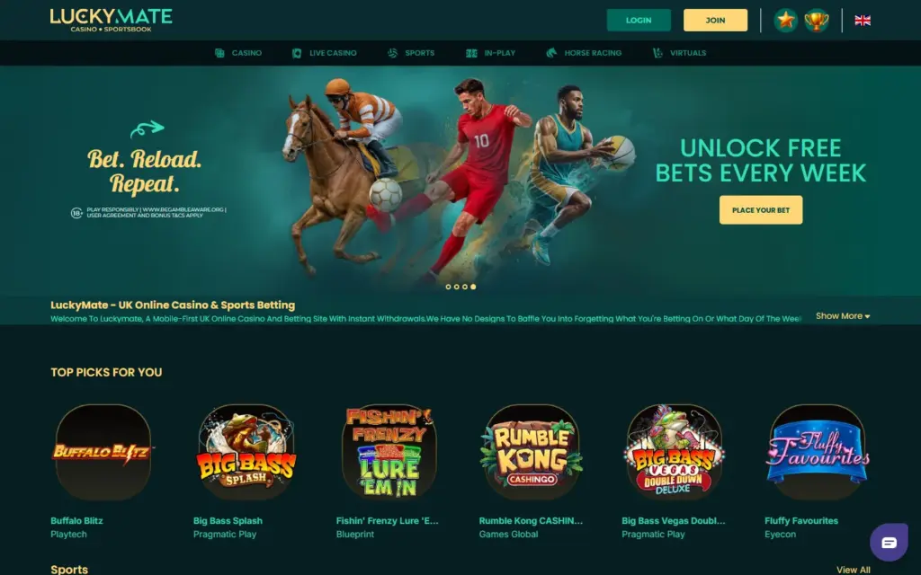 LuckyMate homepage