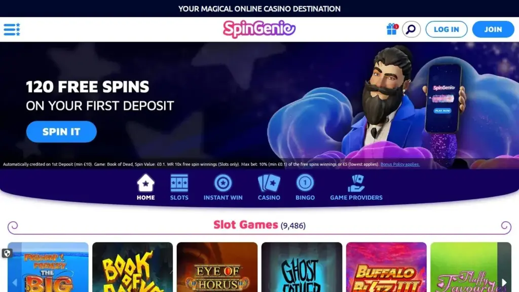 Spin Genie homepage