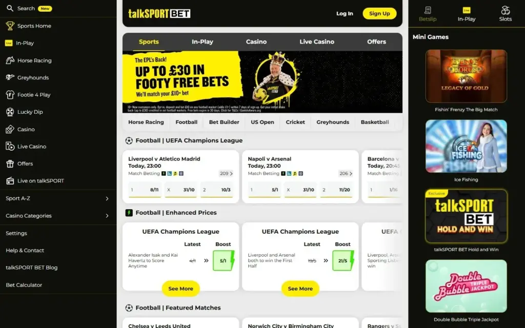 talkSPORT BET homepage