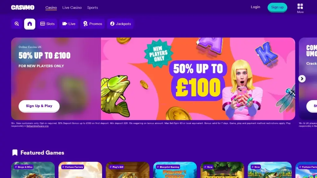 Casumo homepage