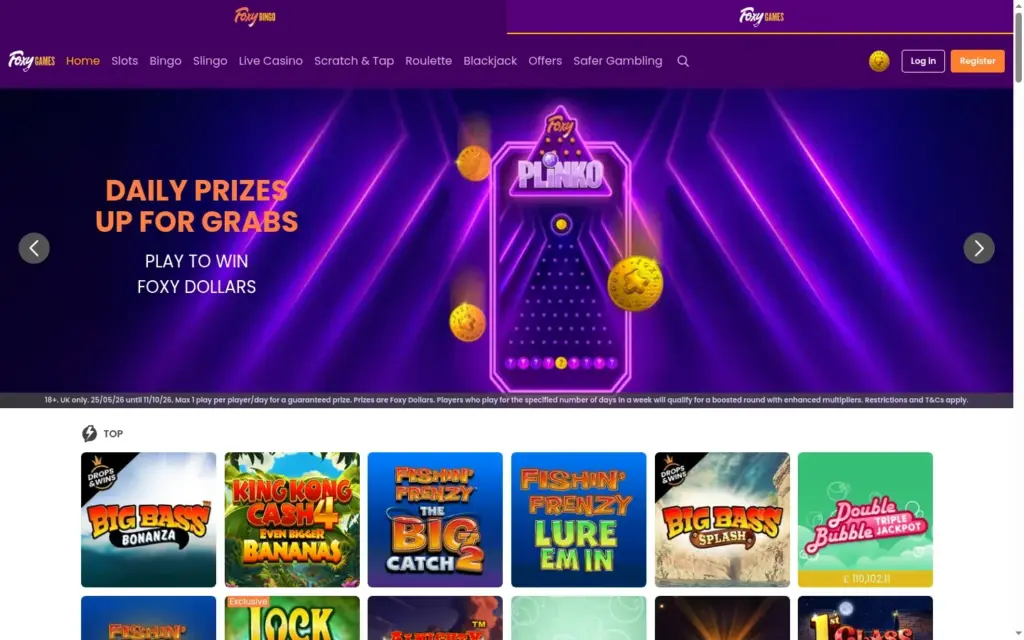 Foxy Games homepage