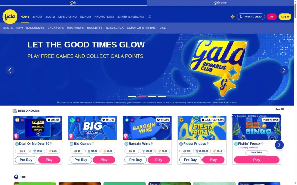 Gala Bingo homepage