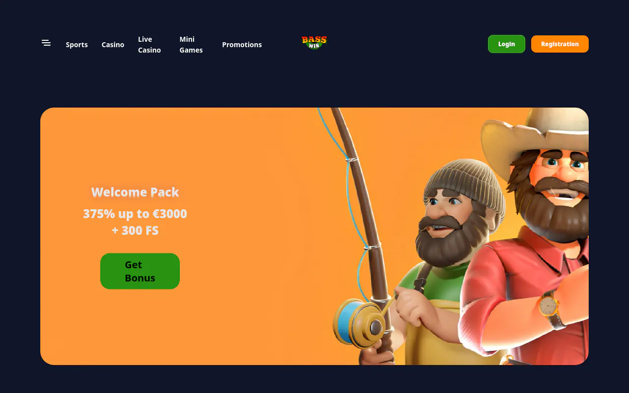 Basswin homepage screenshot