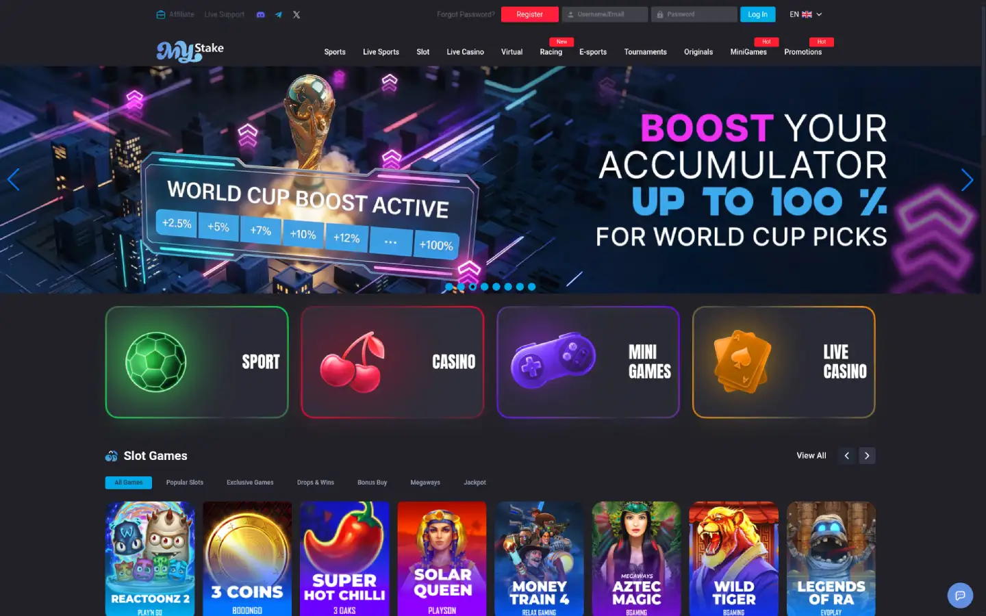 MyStake homepage screenshot