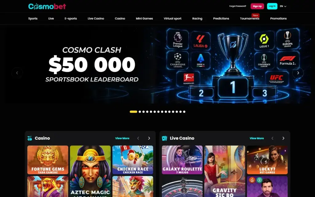 Cosmobet homepage