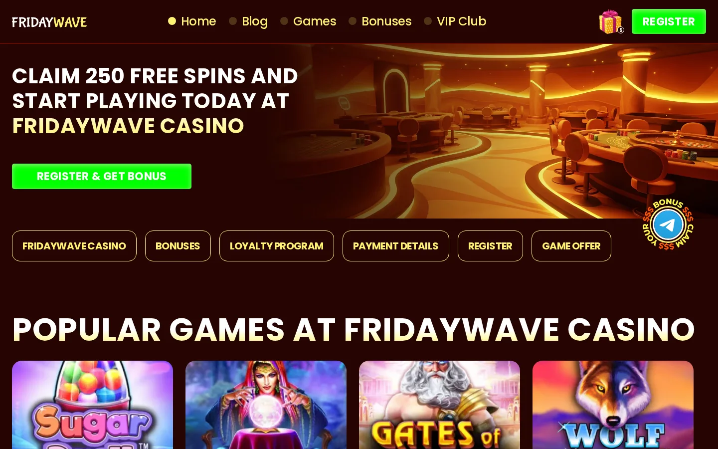 FridayWave homepage screenshot