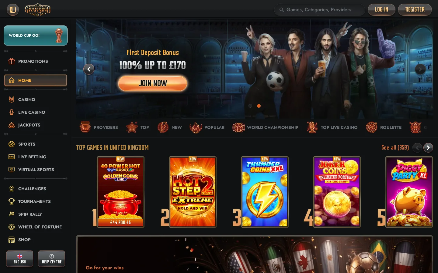 Gransino homepage screenshot