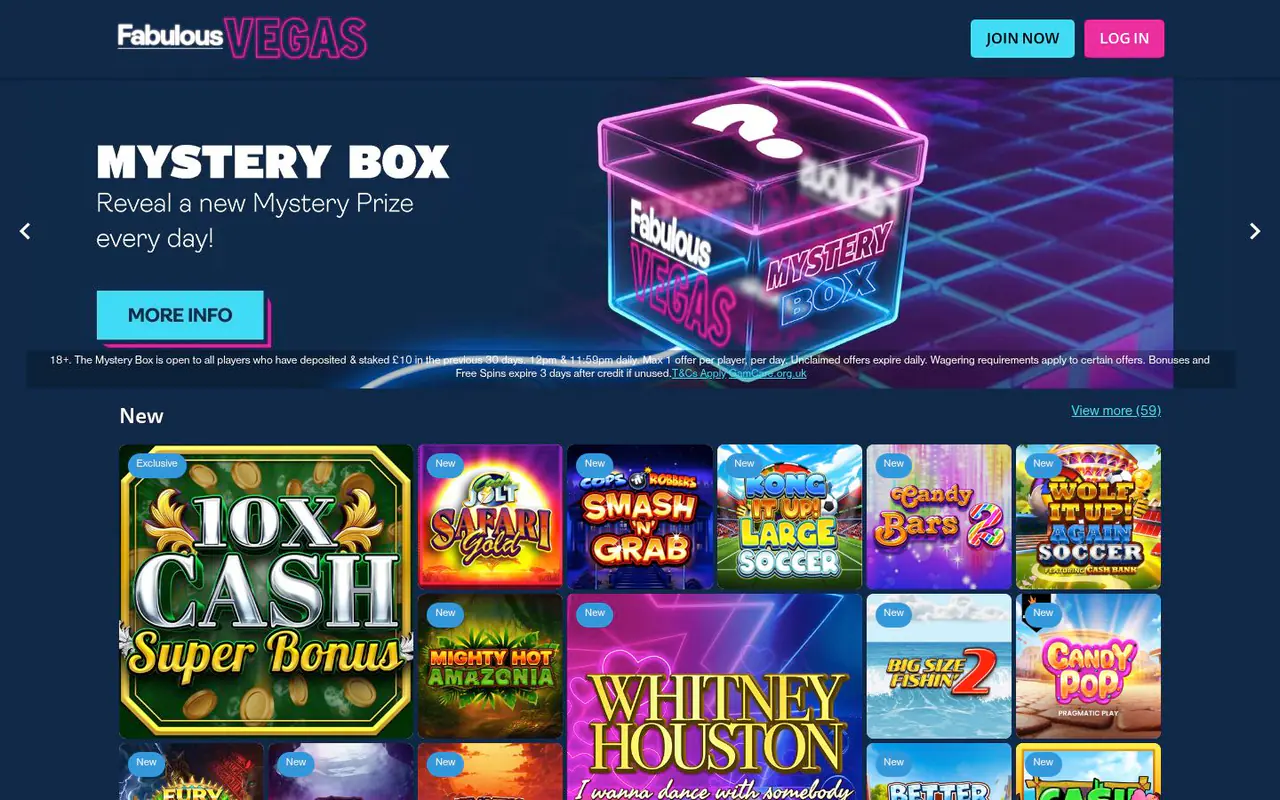 Fabulous Vegas homepage screenshot