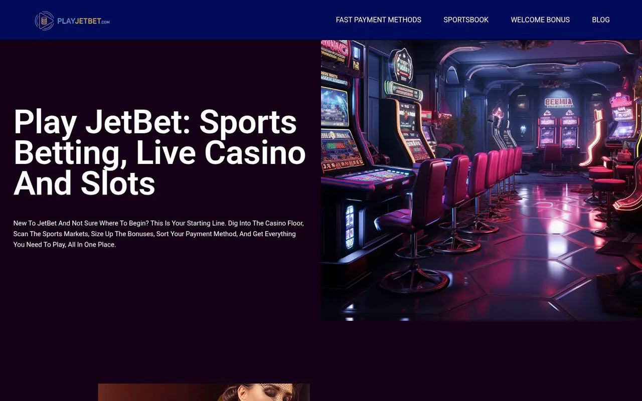 JetBet homepage screenshot