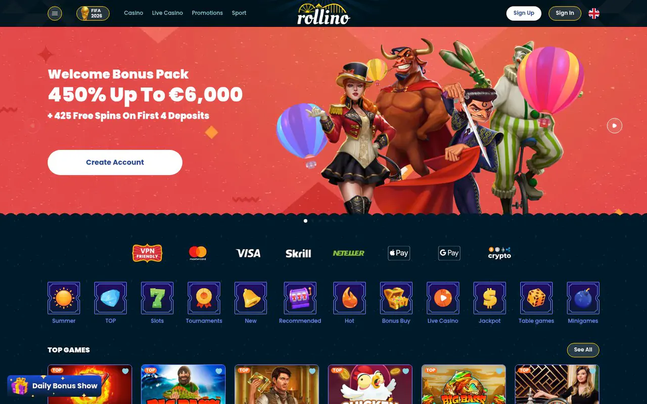 Rollino homepage screenshot