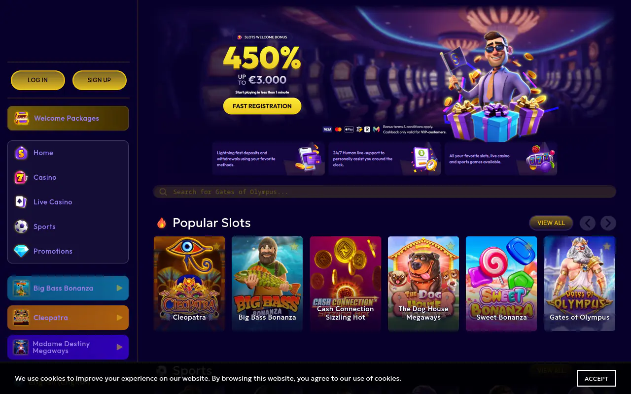 Slottio homepage screenshot