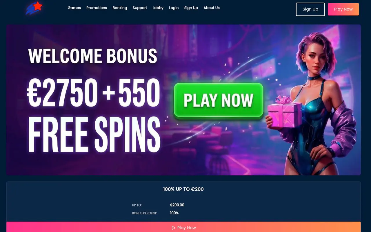 Vegas Plus Mobile Casino homepage screenshot