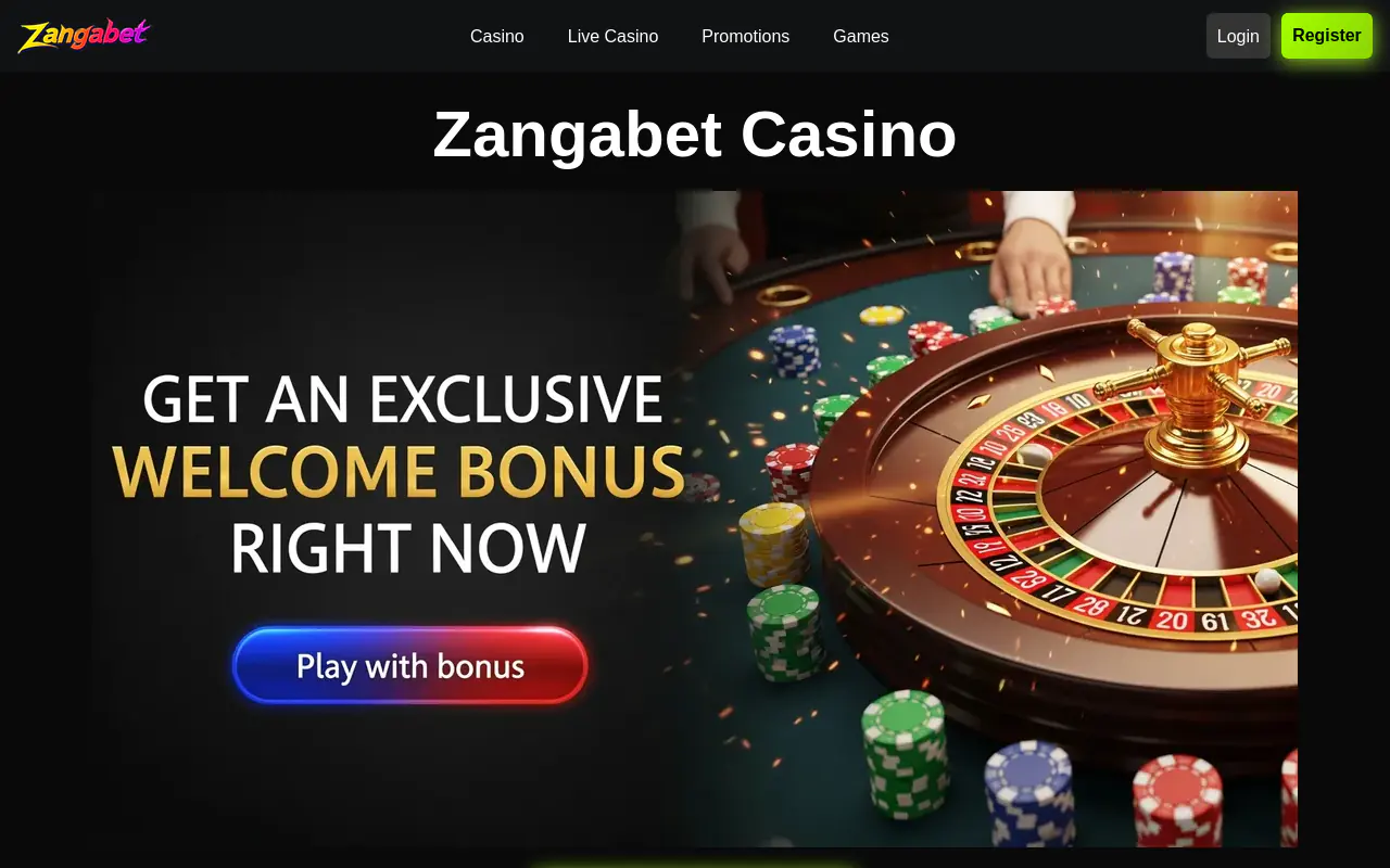 Zangabet homepage screenshot