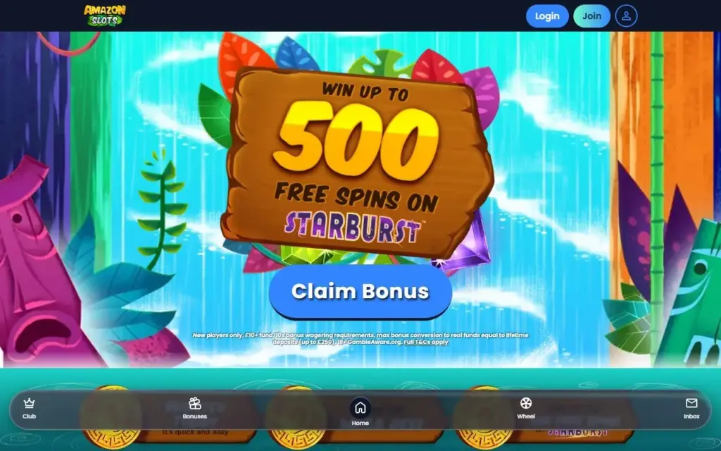 Amazon Slots homepage