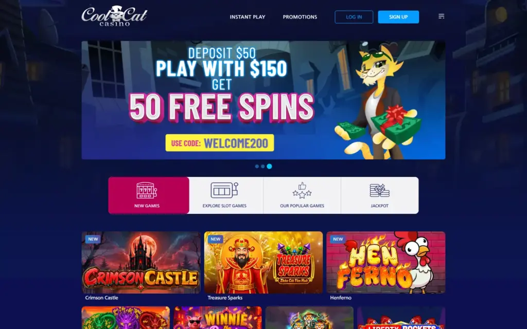 CoolCat Casino homepage