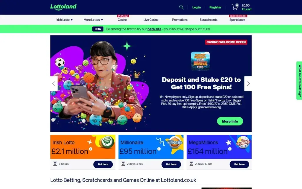 Lottoland homepage